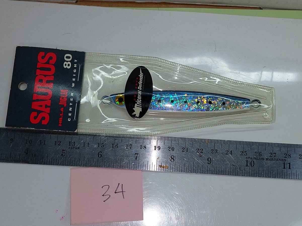   Dum fishing   **   LURE #   34   *** MICRO JIG SAURUS HILLA JIGLA  80 g.  ***