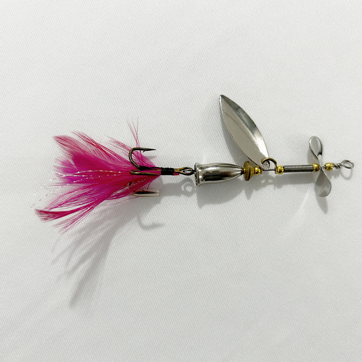 เหยื่อปลอม Spoon Spinne ขนาด 8  เซน 6.7 กรัม ใบสปิน พร้อมใบพัดบน