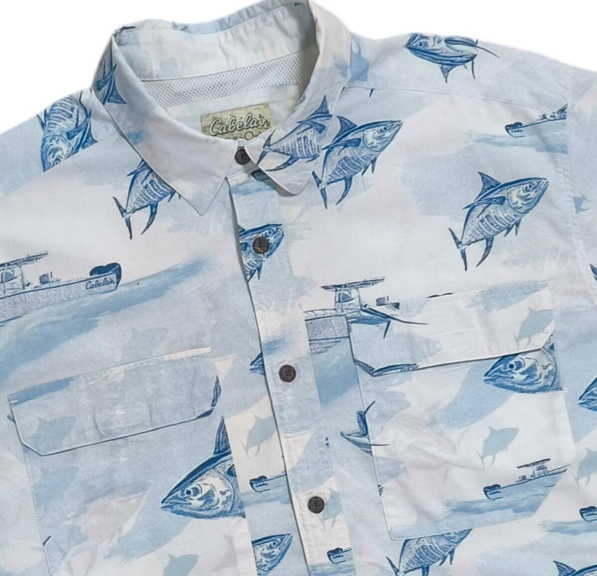 Cabela's ลายปลาทะเล เชิ้ตแขนสั้นอก50
