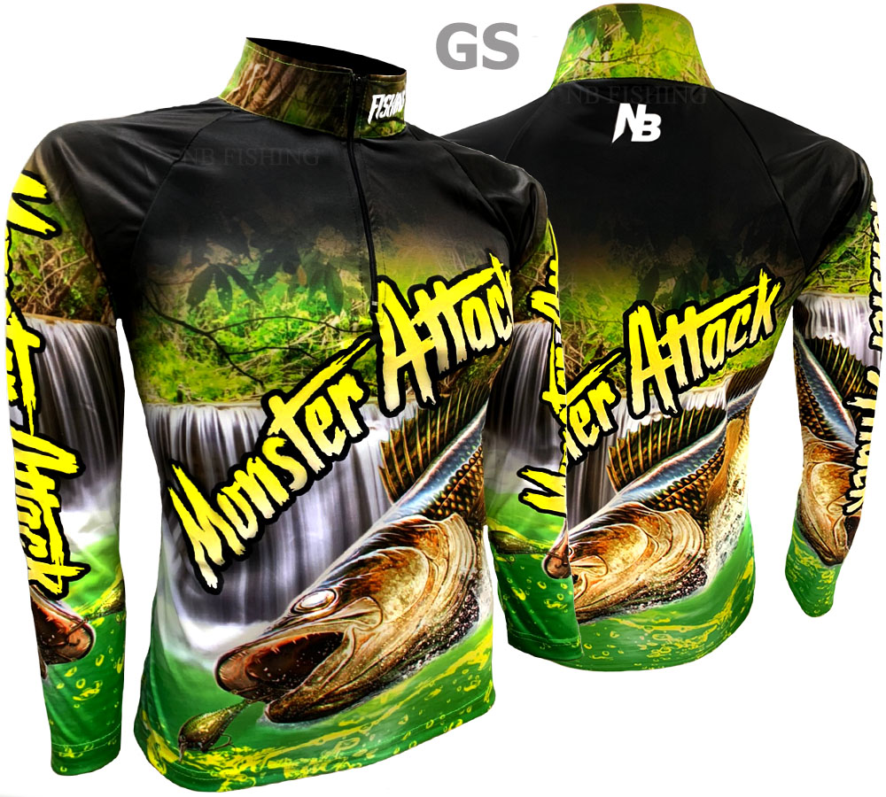 เสื้อตกปลา Monster Attack  ป้องกันแสง UV ไซส์ M (เปลี่ยนขนาดโซส์ได้)