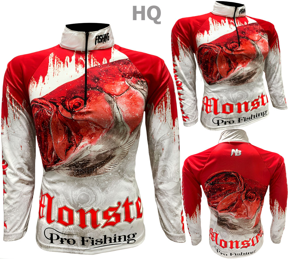 เสื้อตกปลา RED Monster Pro Fishing ป้องกันแสง UV - ไซส์ M (เปลี่ยนขนาดโซส์ได้)