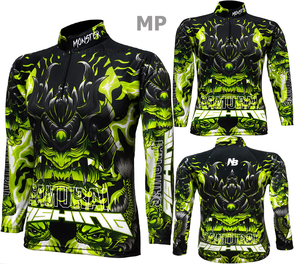 เสื้อตกปลา GREEN Samurai Fishing ป้องกันแสงUV ไซส์ XL (เปลี่ยนขนาดโซส์ได้)