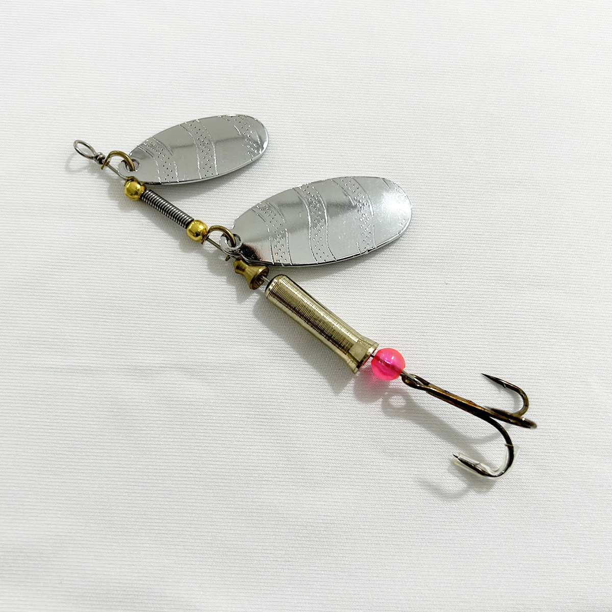 เหยื่อปลอม Spoon Spinne ขนาด 10เซน 10.2กรัม ใบสปิน 2 ใบ งานตกปลาช่อน ปลากะพง 