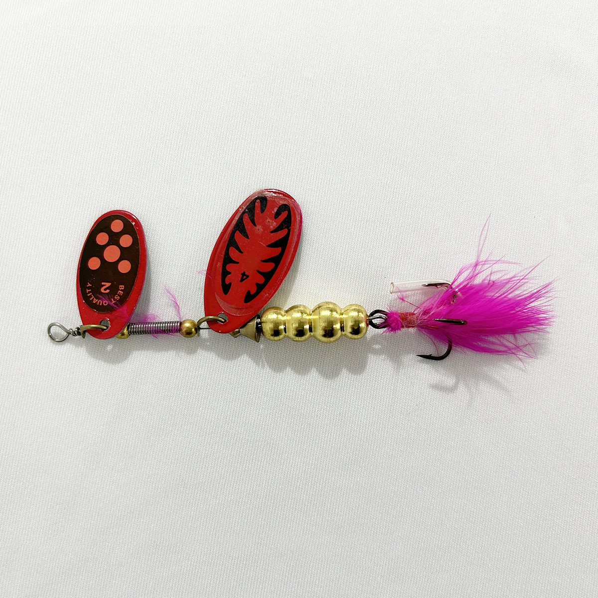 เหยื่อปลอม Spoon Spinne ขนาด 9 เซน 14.2 กรัม ใบสปิน 2 ใบ งานตกปลาช่อน ปลากะพง  