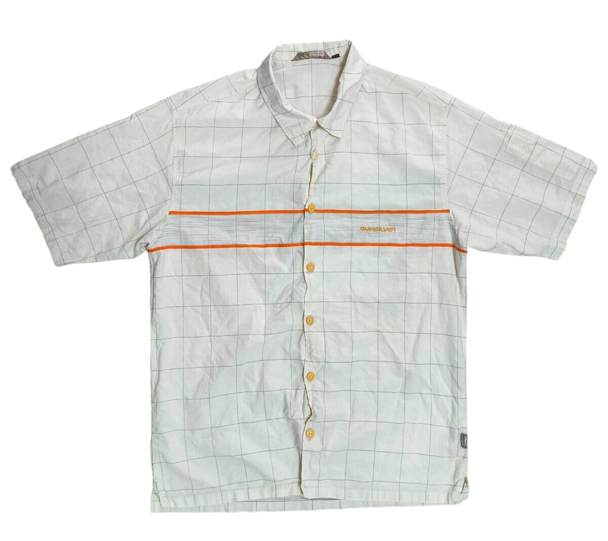 Quicksilver SLIM Fit เชิ๊ตแขนสั้นอก46นิ้ว มีกระเป๋าเล็กๆที่แขน