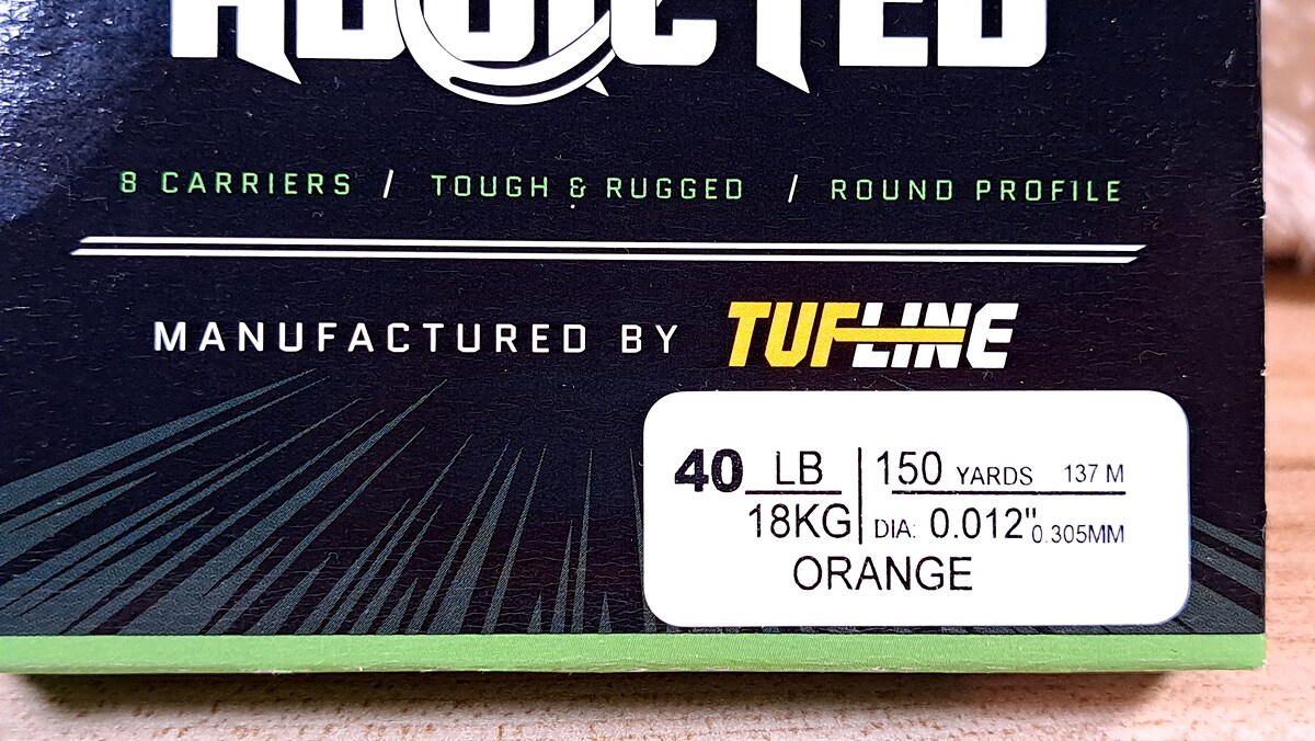 [N]...สาย PE TUFLINE Rodicted X8 40 LB 150 หลา (สายสีส้ม)...[N]