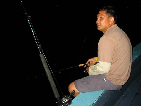ฝูงหมึกหอมเข้ามาแทน สัมปทานกราบซ้ายของเรือนี่หมานจริงๆ เมื่อฝูงหมึกหอมพากันมาเล่นแสงไฟ
พี่พิง พี่ป๋