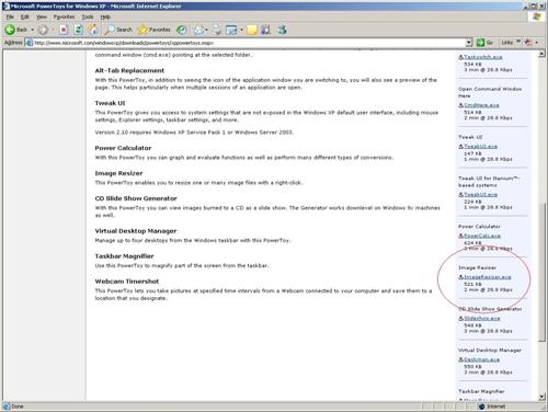 Resize ภาพง่ายๆ ด้วยของเล่นใน Windows XP