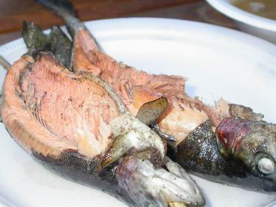 We kept two trout for a BBQ dinner at the camp site
