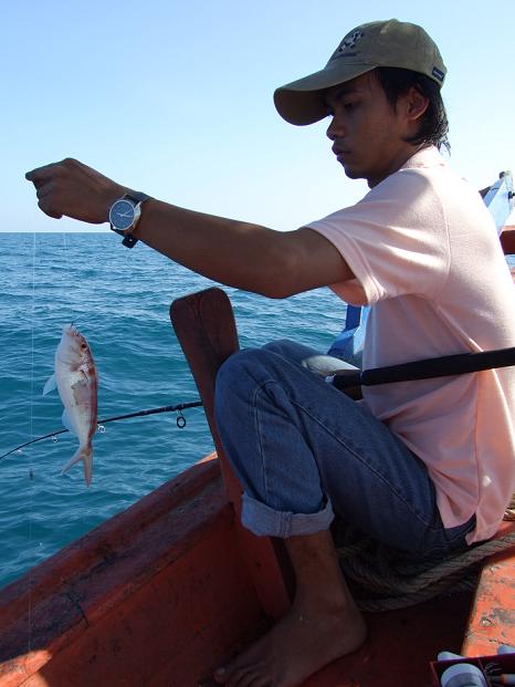       พอเรือปัดเข้าไปข้างๆกองหินก็เจอปลาทรายแดงตัวสวยๆ .  :cool: