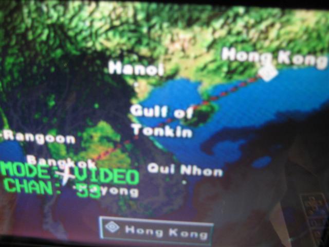 แผนที่กรุงเทพ-ฮ่องกง บินผ่านเวียตนามข้ามอ่าวตังเกี๋ย
