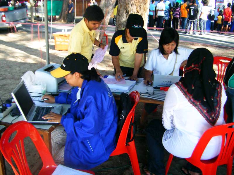   การรวบรวมคะแนนประมวลผลจากคอมพิวเตอร์ เพื่อความถูกต้องรวดเร็วครับ แต่ก็ยังช้ากว่าใจคนอยู่ดีครับ 