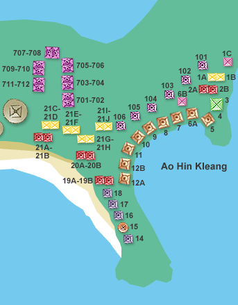 จุดที่ผมพักที่ Private Cottage หมายเลข 5 ตรงแหลมพอดี ตรงนั้นเป็นอ่าวเล็กๆ เรียกว่าอ่าวหินเกลี้ยง ซึ่