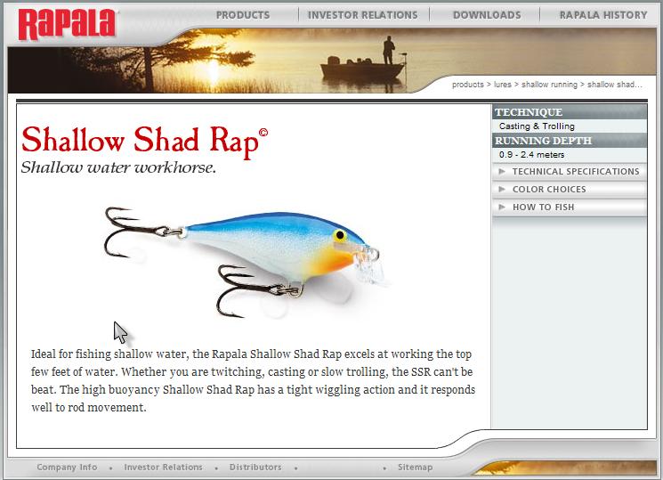 เอาเป็นว่า ผมยกตัวอย่าง เหยื่อปลอม Rapala ให้ดูนิดหน่อยนะครับ 

ที่เห็นในรูปเป็นเหยื่อประเภท ดำตื้