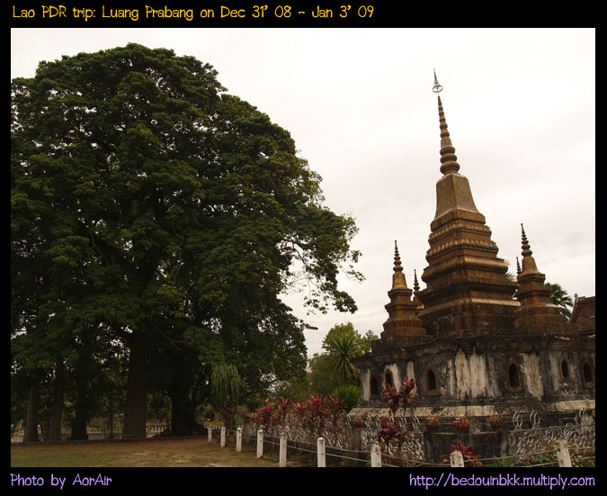 ธาตุบรรจุอัฐิของพระเจ้ามหาชีวิตศรีสว่างวงศ์ ตั้งอยู่ทางด้านหน้าสิม
สร้างขึ้นเมื่อปีพ.ศ. ๒๕๐๘ โดยพระ