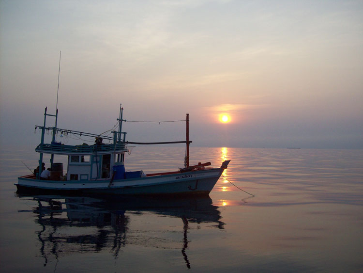 เรือชาวบ้านมาตกปลาอินทรีย์เหมือนก