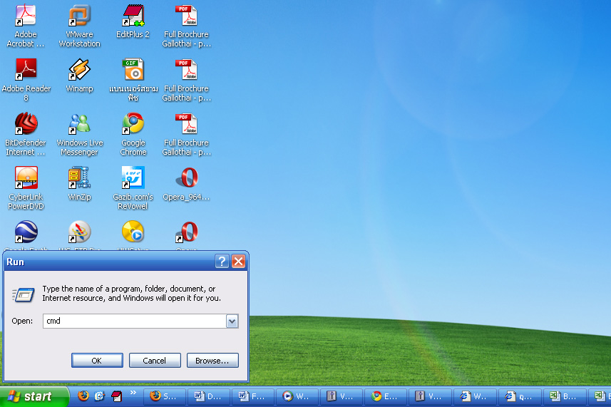 พิมพ์ cmd แล้วกด ok