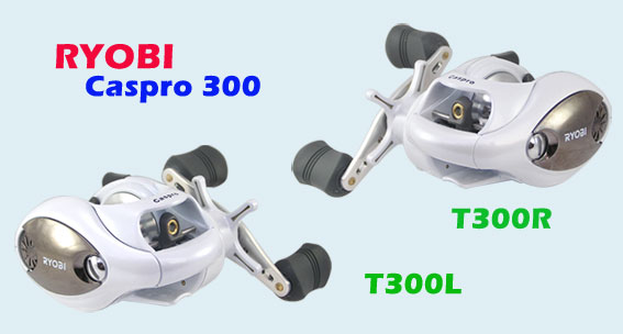 RYOBI Caspro 300
Bearing : 6+1
Gear ratio : 5.8:1
Wt (g) : 245 
Max drag (kg) : 5
Line (lb/yd) 