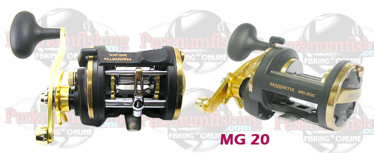 ยี่ห้อ            okuma
รุ่น             mg 20
สาย/แรงดึง      160yd / 20 lb
ลูกปืน           2+1