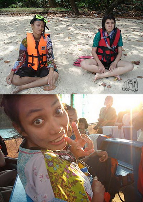 ดูสารรูปตอนเมาเรือ กับตอนร่าเริง  :laughing: :laughing: