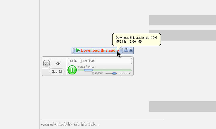 เพิ่มเติมครับ สำหรับน้าๆๆที่มี ปรแกรม IDM / internet download manager ติดตั้งอยู่ในเครื่อง จะมีแถบให