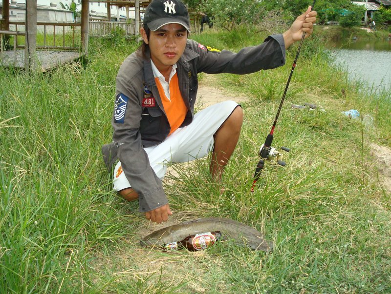 เก่งแฮะปลาดุกใหญ่ด้วย...อ้าวนั้นมันคันกับรอกของเรานี่หว่าอิอิ