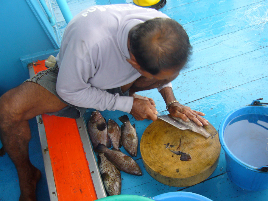 ไปท้ายเรือดีกว่าาาาาา ลุงนิดทำอะไร
