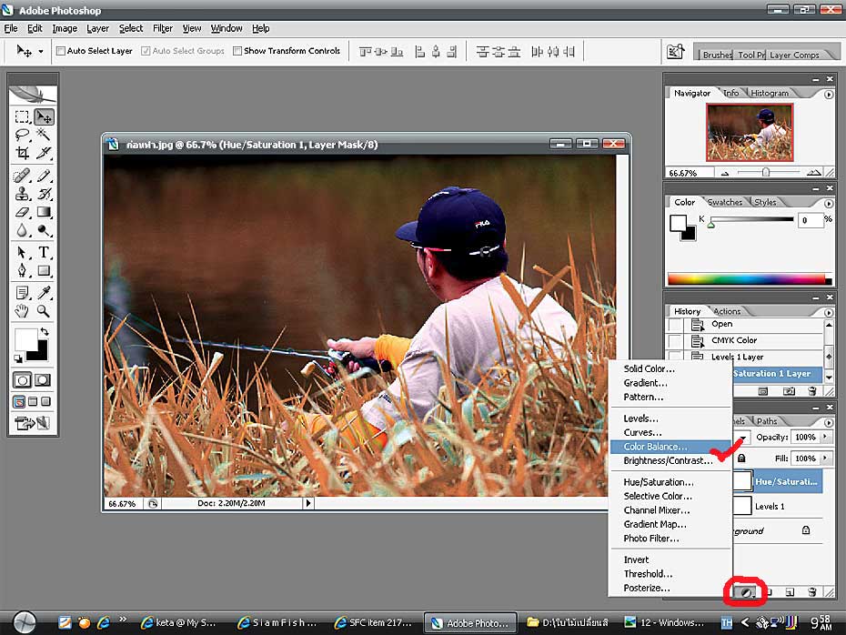 เลือกคำสั่งColer Balance ครับ  :grin: :grin: :grin: