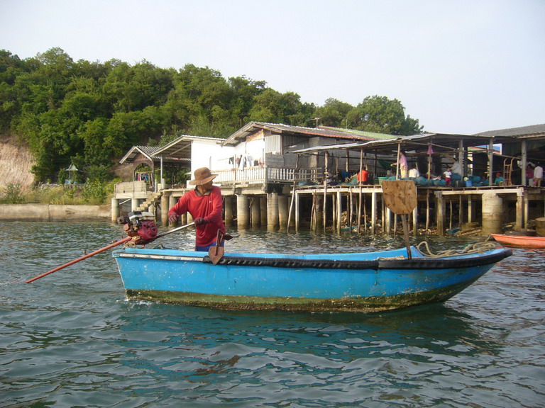 น้าน้อง ตะโกนบอก " น้าโก๋เรือมาแล้ว" หันไปมอง ไม่ใช่ลำนี้อีกลำหนึ่ง จอดอยู่ข้างใน  :laughing: :lau