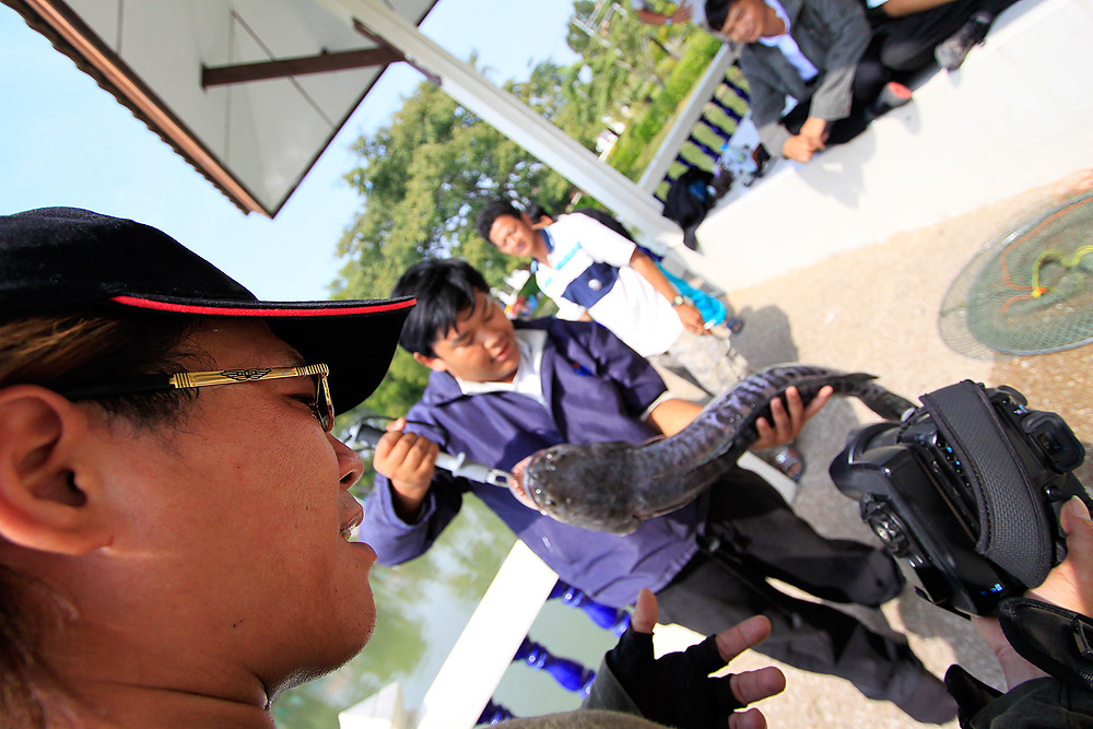 [center] น้าเอกอาซูร่า แนะนำวิธีถือปลาให