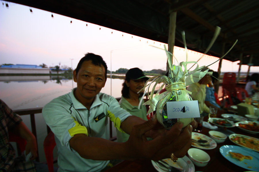จับสลาก จับของขวัญปีใหม่กันแล้วค๊าบบบบ...
น้าอรรณพ ในฐานะ ผู้อาวุโส ออกไปคนแรกจับได้มาเต็ม ๆ....ของ