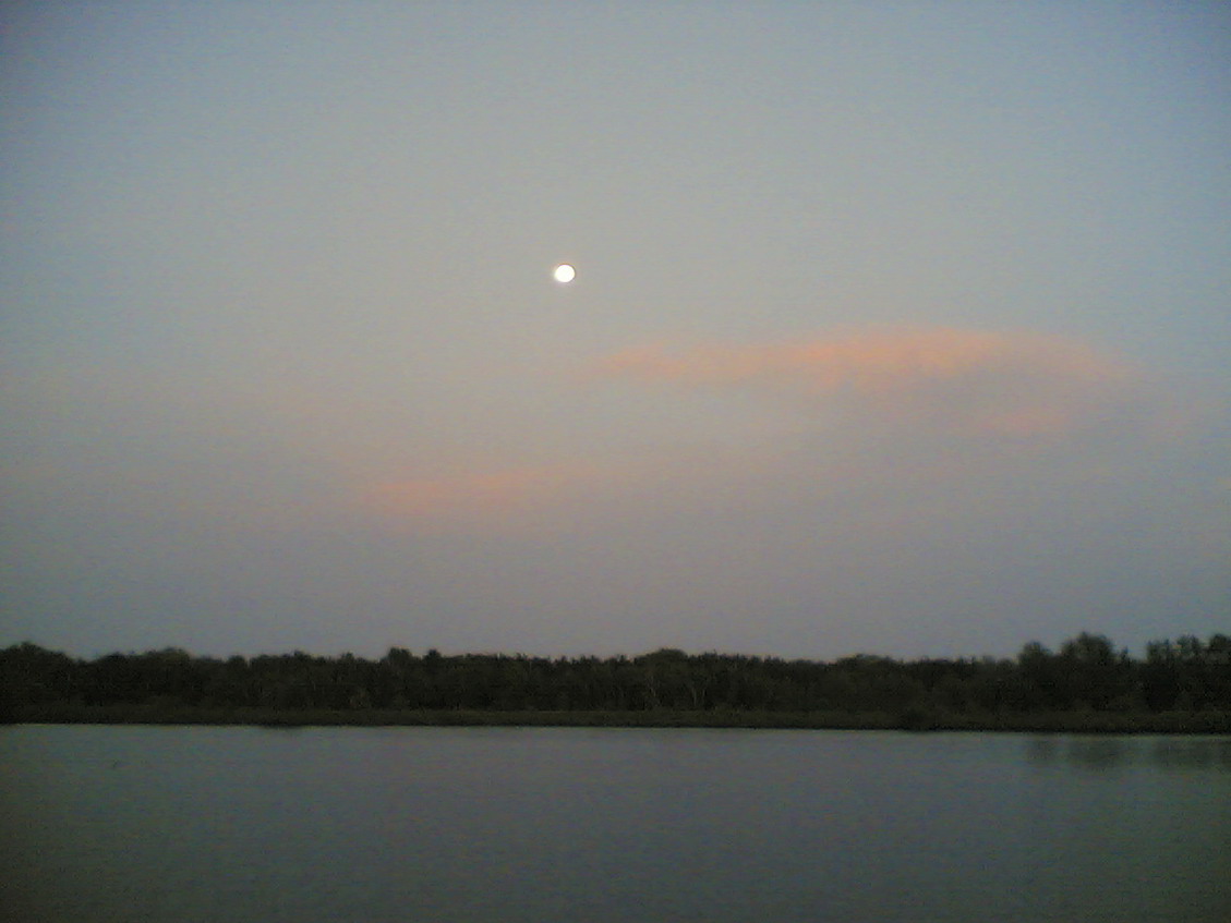 ฟ้าเริ่มมืดลง  พระจันทร์เต็มดวง เริ่มทอแสงมากขึ้น  เหลือบดูเวลา 18.15  ทดเวลาเจ็บมาพอควรแล้ว  ฝูงยุง