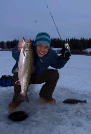 Ice fishing, BC, Canada