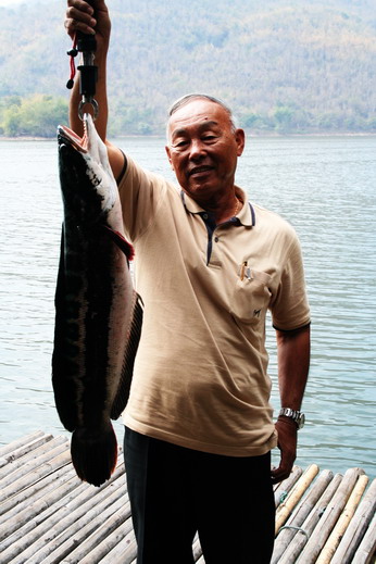 คุณอาผู้พัน... :smile: กับชะโดตัวงามๆ.... :grin: :cheer: :cheer: :cheer: