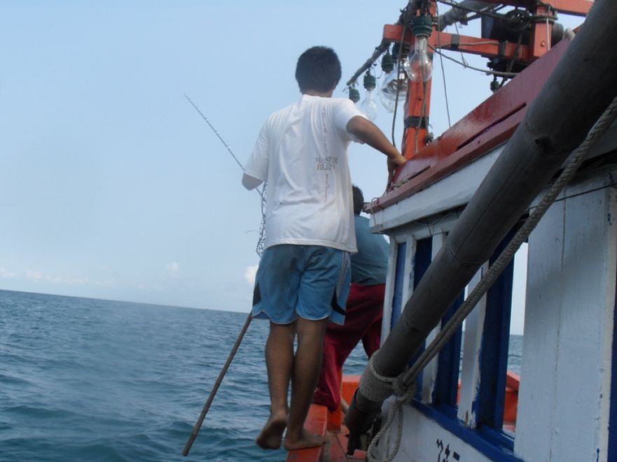 ปลาสละกินเบ็ดคันที่อยู่ท้ายเรือ ไต