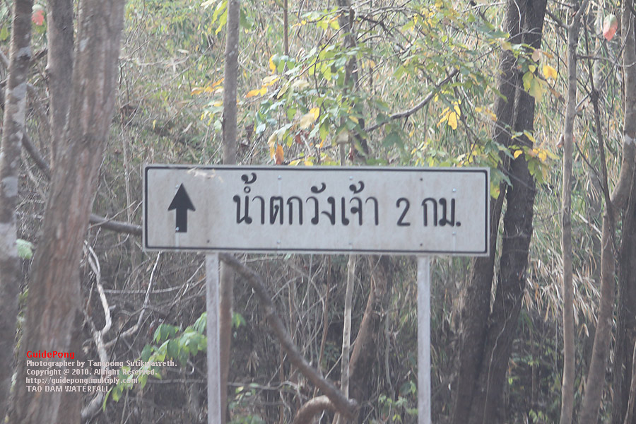 ป้ายบอกทาง " น้ำตกคลองวังเจ้า" อีก สองกิโลเมตร.

เป็นน้ำตกชั้นเดียวขนาดกลางมีความสูงประมาณ 20 เม