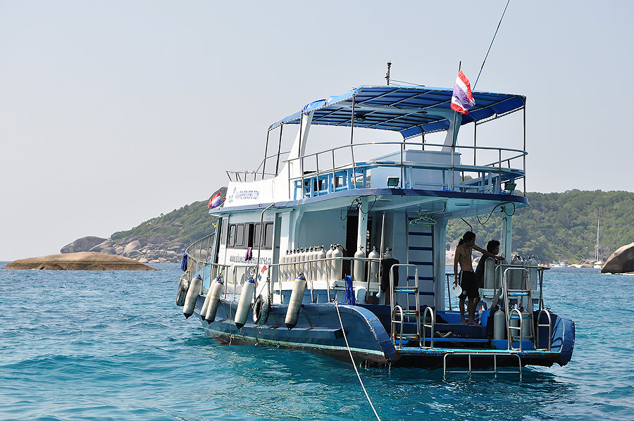 เรือทัวร์ดำน้ำ  มีมาก พอ ๆ กับเรือท่องเที่ยว  เนื่องจากความงามใต้ท้องทะเลสิมิลันยังคงความสวยงามอยู่ม