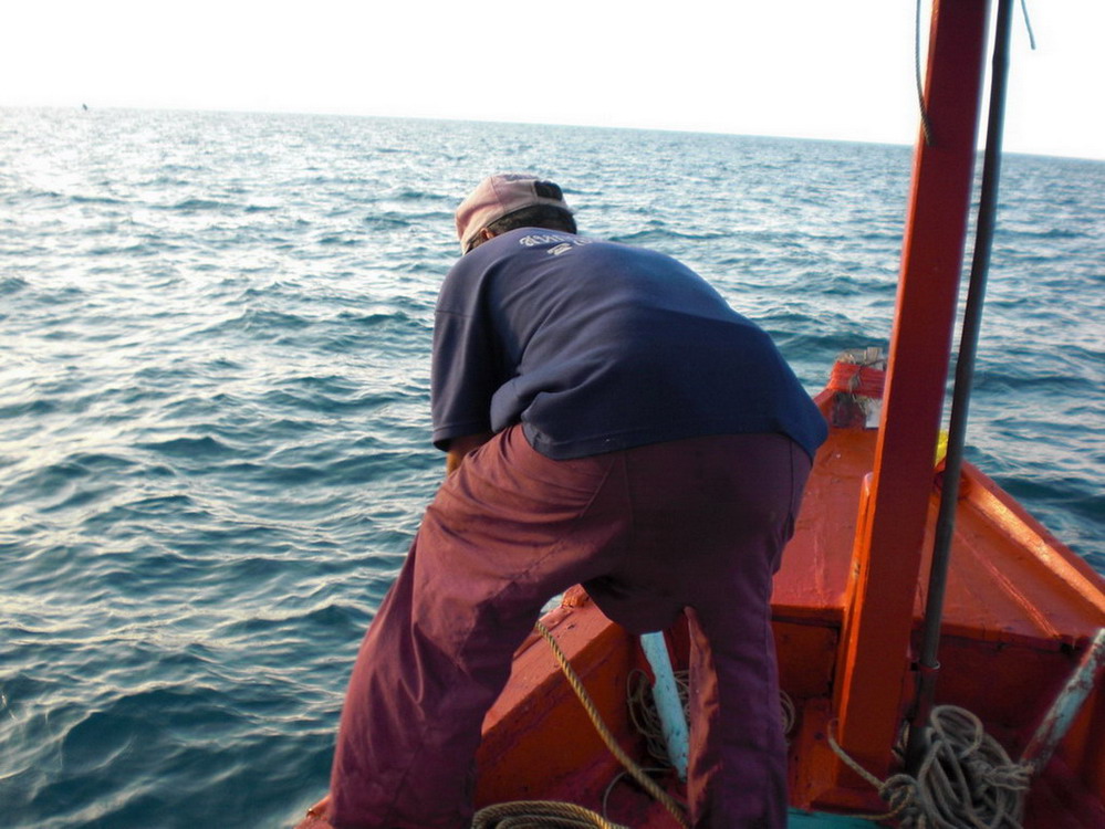 ลุงตาด  รีบจัดแจงเก็บสมอเรือทันที  เพราะขากลับเรือต้องวิ่งสับคลื่น เข้าเกาะใช้เวลาประมาณ 15 นาที  เพ