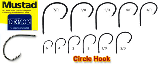 นี่คือตัวอย่างเบ็ด circle hook