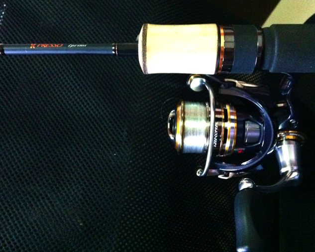 คัน Daiwa presso iprimi 6'2" XUL lure 0.8-3g. line 2-4lb
รอก Daiwa certate 1003 
สาย Seaguar R18