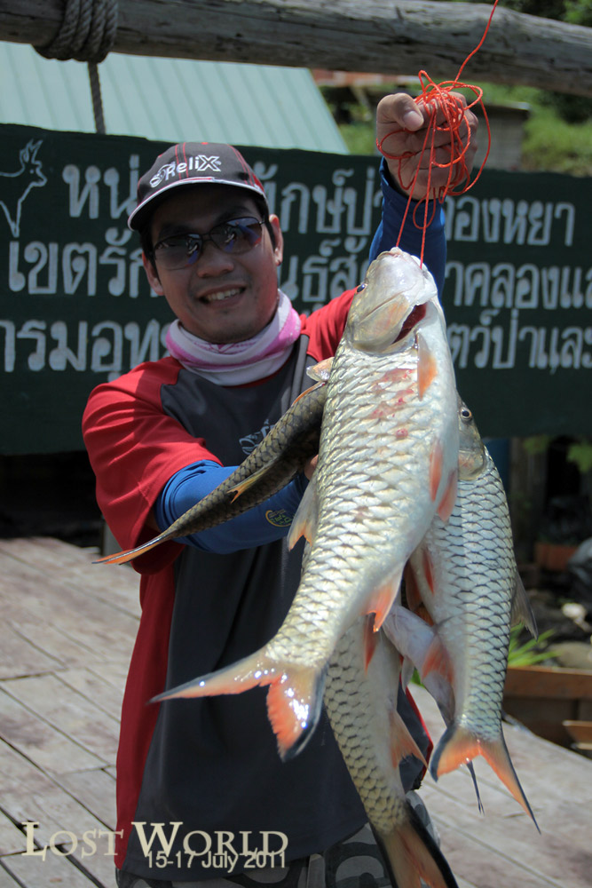 


กลับมานั่งแกว่งเท้าเล่นซักพักหมอนี่ก็ตามขึ้นแพมาครับ

มาพร้อมด้วยผลงานการปั่นกระสูบ   (มาปั่