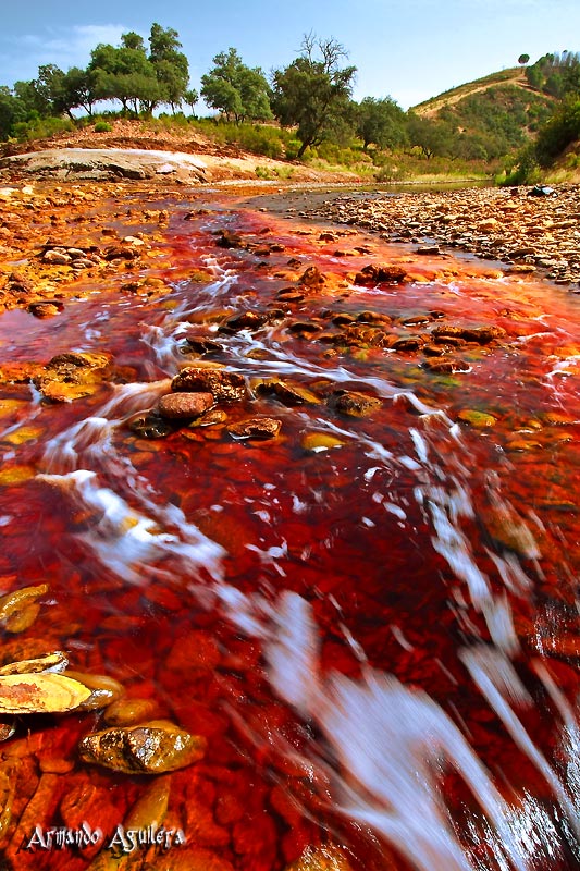  7   แม่น้ำสีแดง ( Rio Tinto) ที่ประเทศสเปน
บริเวณ พื้นที่ตามแนวชายฝั่งแม่น้ำ Río Tinto มี การ