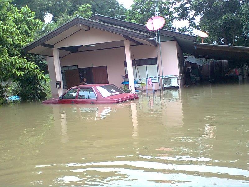 น้ำท้วมบ้านผมแล้วที่ ต.นครหลวง จ.อยุธยา