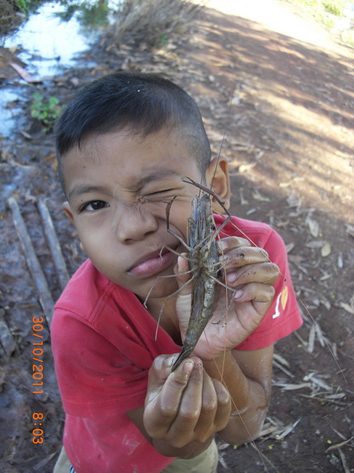 เบส ได้กุ้งก้ามกราม มาตัวนึง :love: :love: :love: