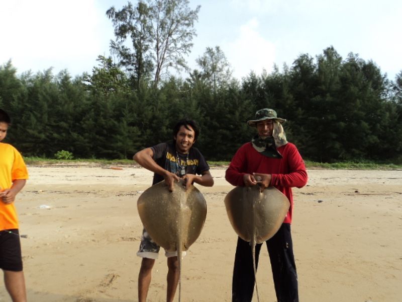 พักเหยื่อปลอมมาอัดกระเบนชายหาดจ้า