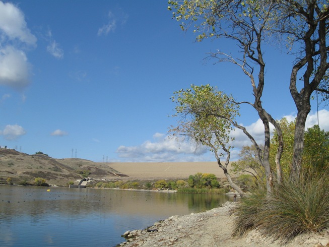 Castaic Lake มีอยู่ 2 ส่วน คือส่วนบน และส่วนล่าง พวกเรากำลังตกปลาอยู่ที่เขื่อนส่วนล่าง ที่เห็นเป็นแน