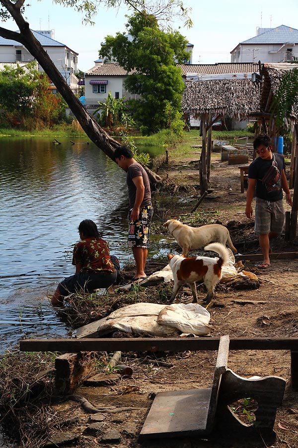 เนื่องจากเป็นบ่อตกปลาเลยต้องทำทางลงเรือเสียก่อนเพื่อลงบ่อใหญ่ได้