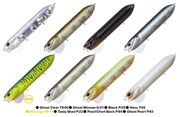 PENCIL POPPER
Length:118.0mm(4-3/5in.)
Weight:28.0g(1oz)
Dives:TOP
Colors:8

	
PENCIL POPPER
