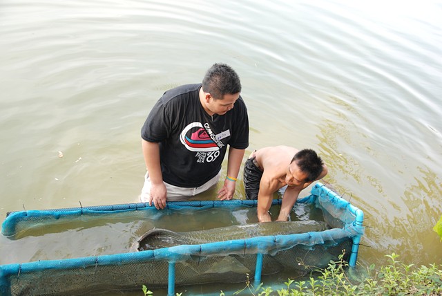 คนอัดปลาได้ทั้งทีต้องลงไปอุ้มถ่ายในน้ำมันถึงจะสุดยอด