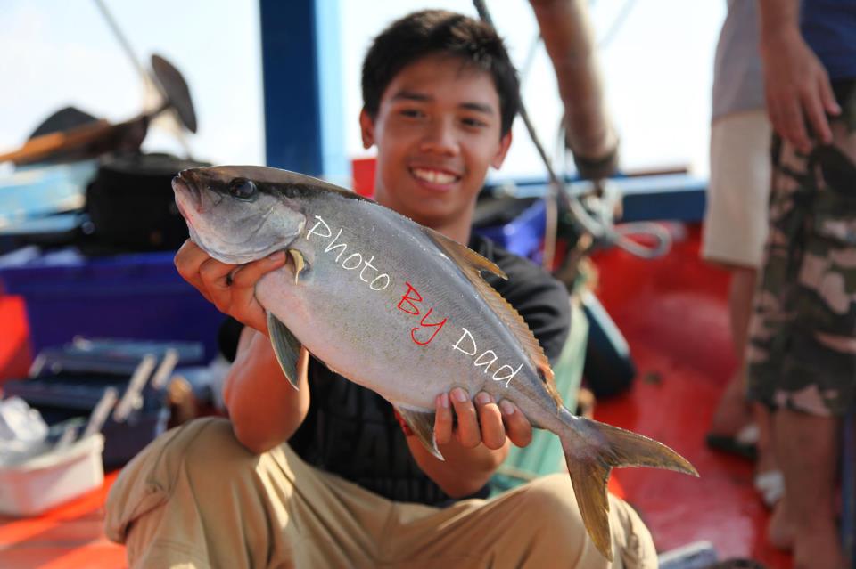 amberjack อ่าวไทยครับ ได้ที่ตราด หมายนอก(ซั้ง)  กินเหยื่อปลาหมึกเป็น สายลอย  :cheer: :cheer: :cheer: